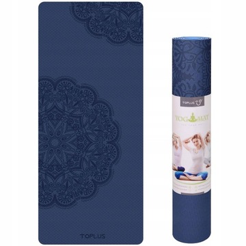 Mata do jogi TOPLU Pilates Antypoślizgowa Granat 183 x 61 x 0,6 cm