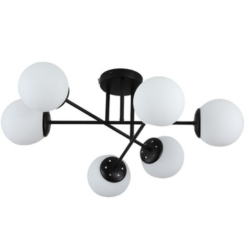 LAMPA WISZĄCA SUFITOWA ŻYRANDOL KULE NOWOCZESNA czarna LED