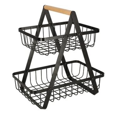 ДВУХЯРУСНАЯ МЕТАЛЛИЧЕСКАЯ КОРЗИНА ДЛЯ ФРУКТОВ И ОВОЩЕЙ