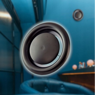 Черный Anemostat fi 150 Металлический полуматовый выхлоп