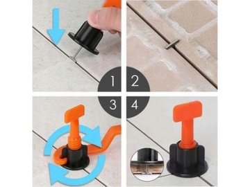 НАБОР СИСТЕМЫ ВЫРАВНИВАНИЯ ПЛИТКИ 200 шт. ЗАЖИМЫ 100 шт. + ШТИФТЫ 100 шт.