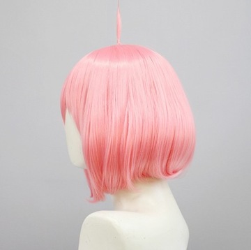 PERUKA DAMSKA KRÓTKIE WŁOSY RÓŻOWE PROSTE SZTUCZNA SYNTETYCZNA 30 CM