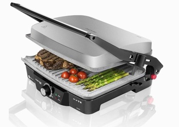 Cecotec 3025 Rock'nGrill 2000 Grill Elektryczny, Stal Nierdzewna, 2000 W