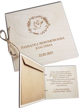 prezent BIERZMOWANIE kartka na pieniądze PAMIĄTKA