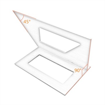 Универсальная линейка для измерения углов Транспортир, красный