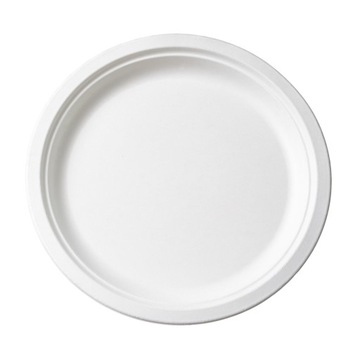 Talerz z trzciny cukrowej 23 cm biały - 10szt