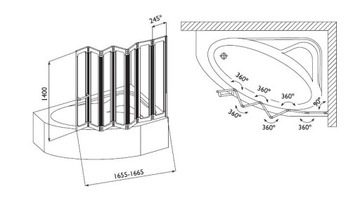 Верхний уплотнитель Шторка для ванны 173см АКВАФОРМ