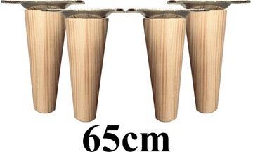 NOGI NÓŻKI drewniane zwężane 65cm 4szt + blachy