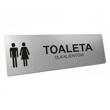 Tabliczka TOALETA dla klientów - samoprzylepna
