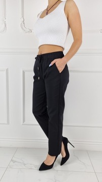 #ELEGANCKIE DAMSKIE SPODNIE - GUMKA DŁUGIE WIĄZANE