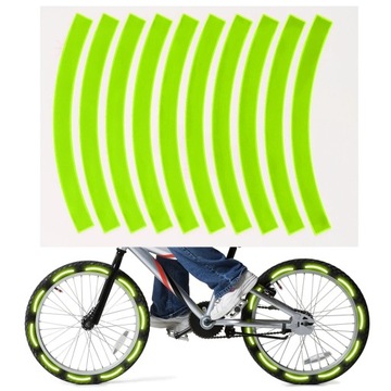 Fluorescencyjne żółte naklejki odblaskowe na rower