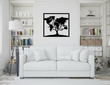 Ажурная картина Настенное украшение Дерево Карта панно