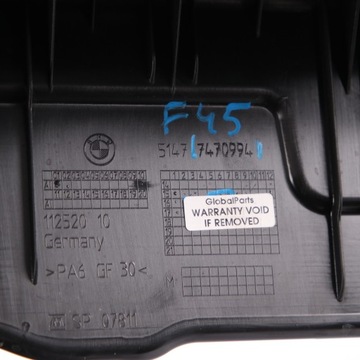 BMW F45 F48 DRŽÁKY WSUWANEJ PODLAHY KUFRU PANEL VÝZTUHA ČERNÁ 7470994
