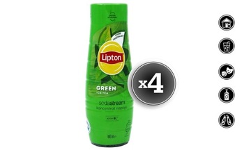 4x СИРОП SODASTREAM LIPTON GREEN ICE TEA ДЛЯ САТУРАТОРА НАПИТКА ОБЪЕМОМ 9 Л, 440 мл