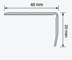 САМОКЛЕЯЩАЯСЯ полоса для лестницы АЛЮМИНИЙ Широкая РОЗАНДР 40x25мм x 90см