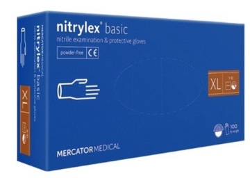 MERCATOR basic RĘKAWICE nitrylowe ciemno niebieskie XL