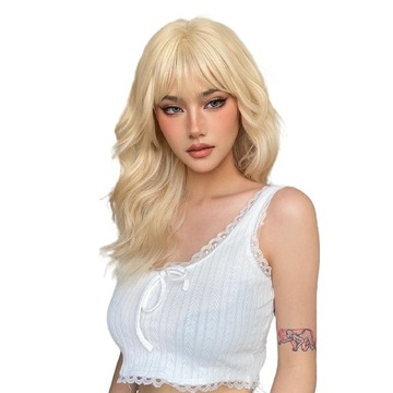 Peruka Jasny Blond Naturalne Ombre Grzywka Jak Prawdziwe