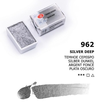 FARBA AKWARELOWA WHITE NIGHTS BIAŁE NOCE 962 SILVER DEEP KOSTKA METALICZNA
