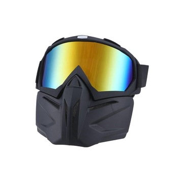 Kask motocyklowy, okulary jeździeckie, okular