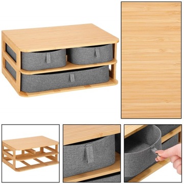 БАМБУКОВЫЙ СТОЛ-ОРГАНИЗАТОР КОСМЕТИКА С 3 ЯЩИКАМИ КОНТЕЙНЕР ДЛЯ ВАННОЙ КОМНАТЫ