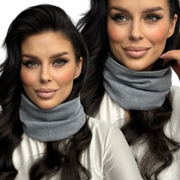 KOMIN DAMSKI SZALIK SZAL TUBA ZIMA LEKKI CIENKI CIEPŁY DUŻY BAWEŁNA KOLORY