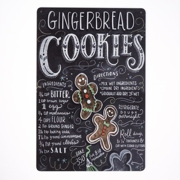 Tabliczka dekoracyjna metalowa FOOD COOKIES plakat