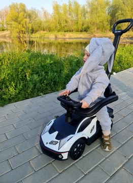 Детская коляска с ручкой LAMBORGHINI белый Milly Mally