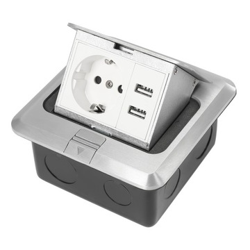 1 końcowe gniazdo Euro USB Silver J02 Pop-Up