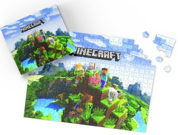 PUZZLE - MINECRAFT GRA - PREZENT NA ŚWIĘTA WZORY - 252el + PUDEŁKO