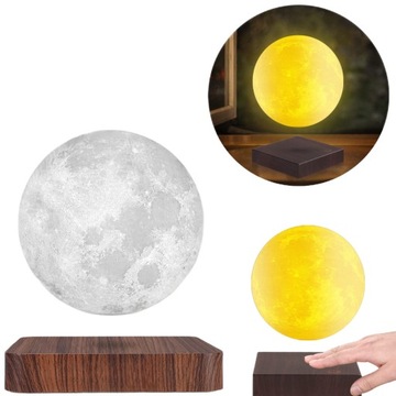 LAMPA STOŁOWA W KSZTAŁCIE KSIĘŻYCA Z LEWITACJĄ MAGNETYCZNĄ 3D