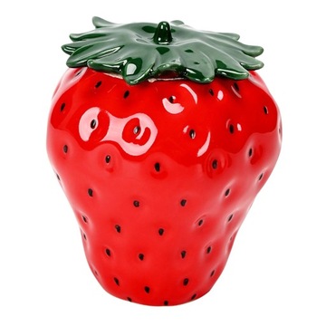 Ceramiczny, szczelny pojemnik do przechowywania w kształcie truskawki, przenośny, czerwony