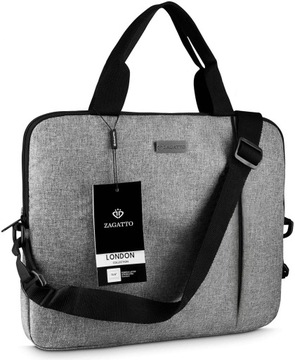 Torba na laptopa 15,6 pasek szara na ramie lekka pojemny pokrowiec ZAGATTO