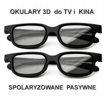 OKULARY CINEMA 3D TV-KINO, SPOLARYZOWANE, PASYWNE