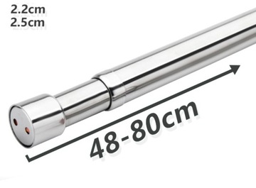 Регулируемая мебельная штанга для одежды 56-100 см.