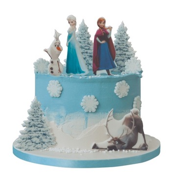 ZESTAW do dekoracji tortu KRAINA LODU 14 el. figurki ozdoba opłatek