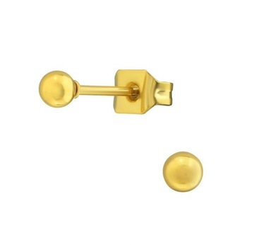 Kolczyk stal chirur. 316L SZTUKA kulka złota 3 mm