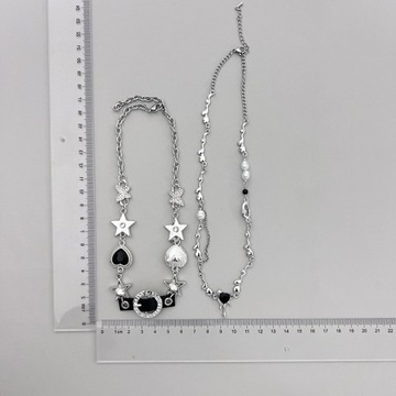 Naszyjnik Black Diamond Punk niszowy design przemysłu ciężkiego