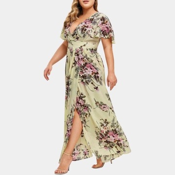 Zwiewna sukienka w kwiaty PLUS SIZE