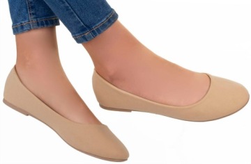 BEŻOWE BALERINY DAMSKIE 38