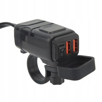 Двойное квадратное USB-зарядное устройство для телефона с мотоциклом