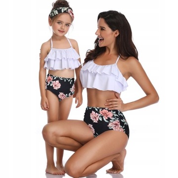 Piękny strój kąpielowy bikini, mama i córka