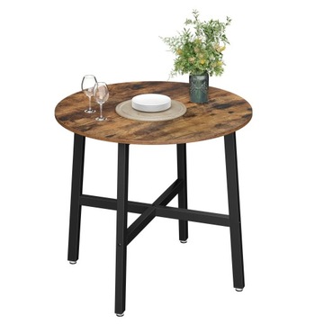 Stół kuchenny jadalniany 80 cm okrągły czarny LOFT