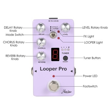 Rowin RE-05 Loop гитарный эффектор-лупер-тюнер