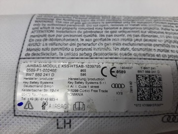 AUDI A5 CABRIO AIRBAG ULOŽENÍ SEDADLA 8W7880241D