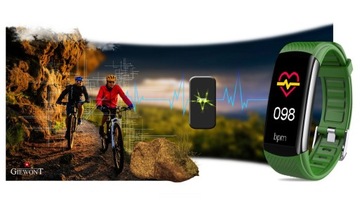 Смарт-браслет Giewont Black GW200-5 + зеленый ремешок