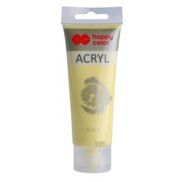 FARBA AKRYLOWA 75ML ZOLTY PASTEL 105 HAPPY COLOR