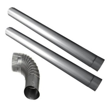 Zestaw do pieca 2xRura+1kolano Fi120 Gruba Blacha