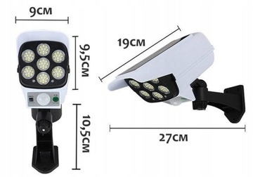 LAMPA SOLARNA ATRAPA KAMERY 2W1 LED OGRÓD + PILOT