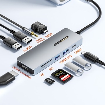 Многофункциональная док-станция Tooki 7-в-1 с адаптером USB-C HUB