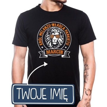 KOSZULKA Z LWEM KRÓL MELANŻU ŚMIESZNY PREZENT TSHIRT NA 18 20 30 URODZINY